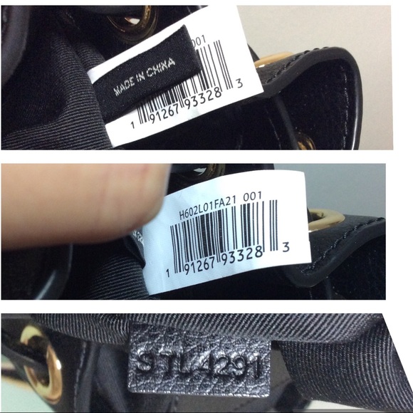 ✨ Authentic Marc Jacobs The Bucket Bag Logo Plaque Drawstring Woven Strap Black - Picture 14 of 16